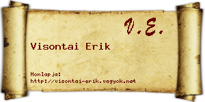 Visontai Erik névjegykártya